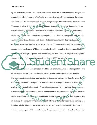 Why the approach of Radical Feminism to prostitution is most superior