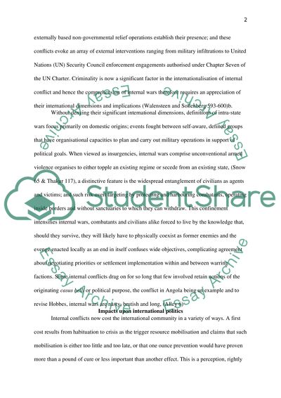 The Impact of Internal Conflicts on World Politics