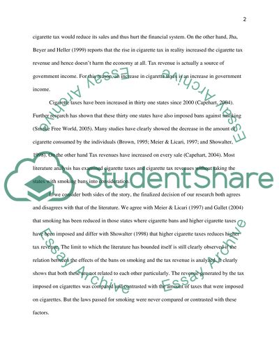 Cigarette Taxes and Smoking Bans