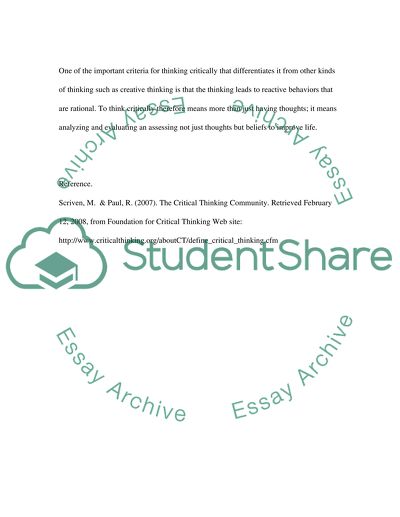 The Critical Thinking Community