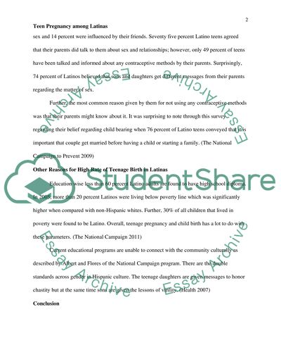 Teen pregnancy among Latinas