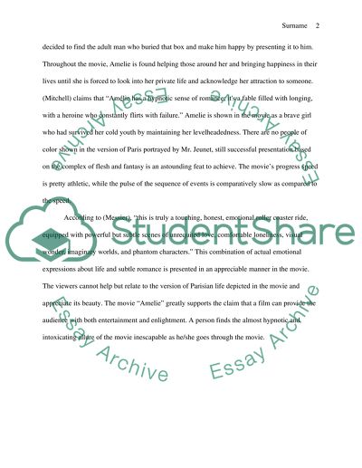 Movie review about Amelie