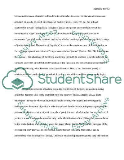 Analysis of Platos Views of Justice and Poetry