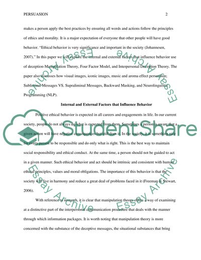 Internal and External Factors that Influence Behavior