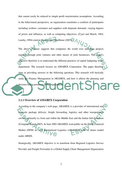 Financial Management: Research focuses AMAREX Corporation