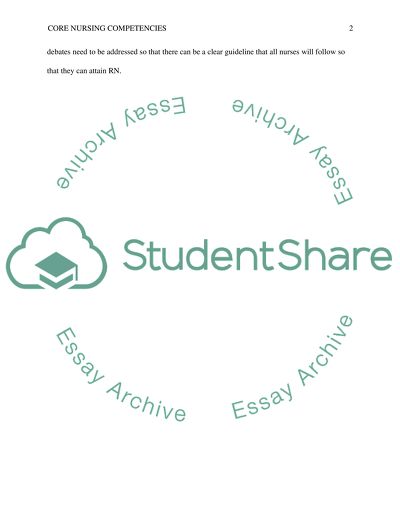 Core nursing competencies