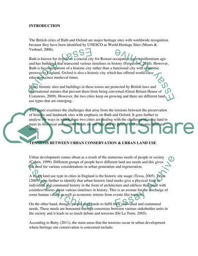 Tensions between Urban Conservation and Urban Land Use