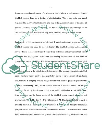 The Main Challenges of the Disabled Persons