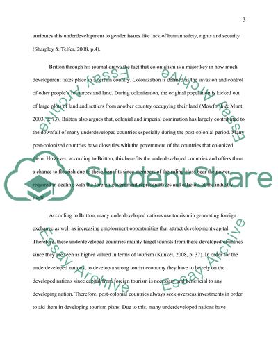 Theory of Stephen Britton on Tourism