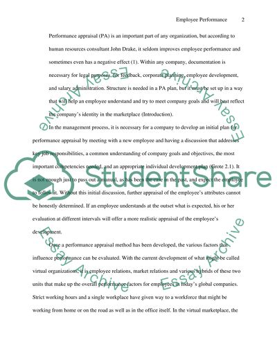 Various Factors Involved in Employee Performance