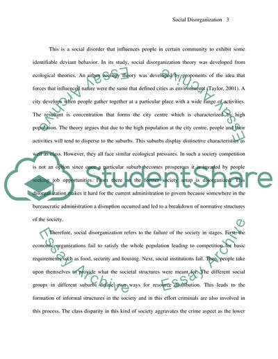 Social Disorganization Qeustion and Answer
