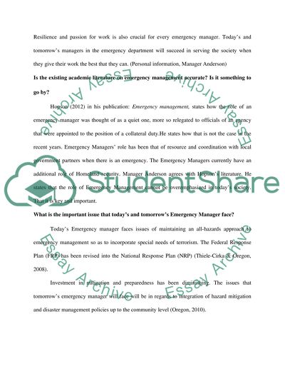 Emergency Managers Interview