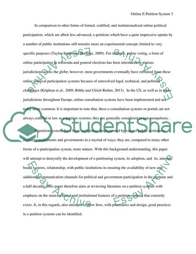 The Concept of the Public Petitioning the Authority