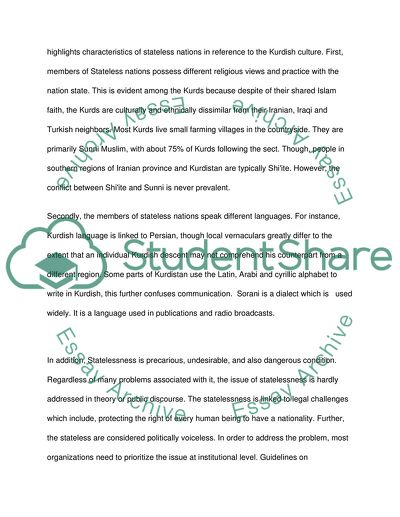 Stateless Nations and a Minority Ethnic Sets of People