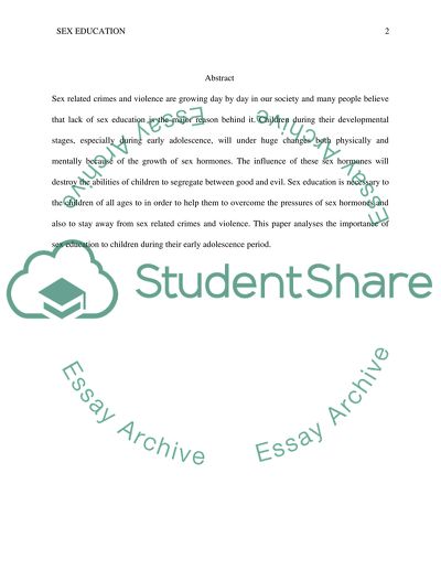 Sex Education: Early Adolescence