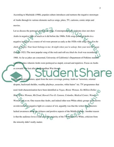 Popular Culture Portrayal of Minorities: Case study of Arabs