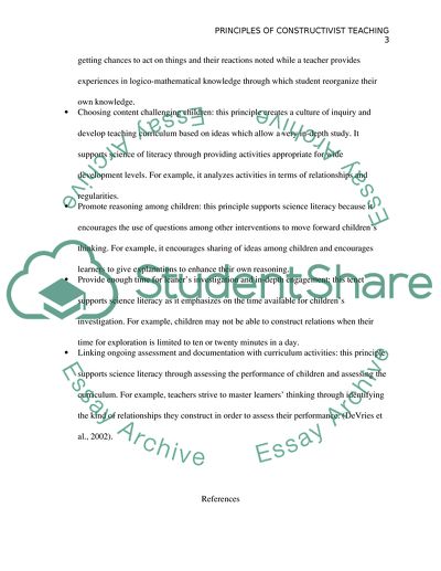 Principles of Constructivist Teaching