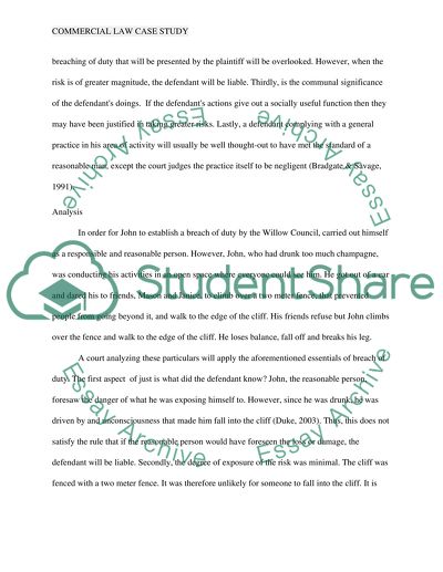 Analysis of Commercial Law Case