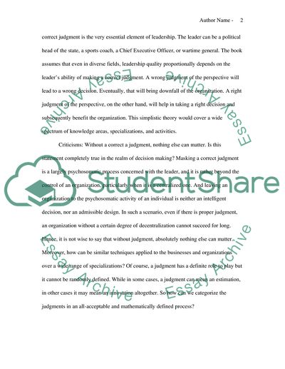 Judgment: How Winning Leaders Make Great Calls by Tichy, Noel, and Warren Bennis