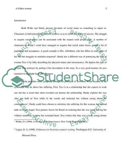 Hardy and Wildes Presentation of the Fallen Woman