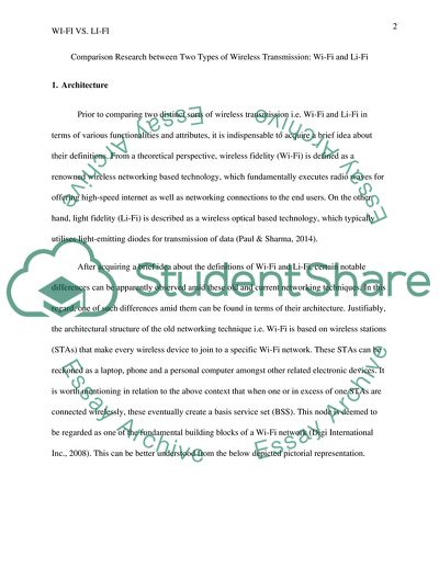 Comparison Research between Two Types of Wireless Transmission: Wi-Fi and Li-Fi