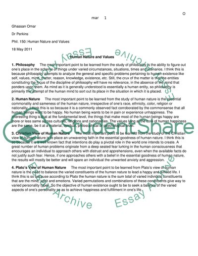 Human Nature and values