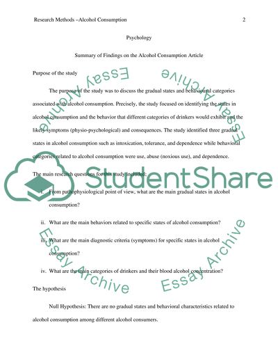 Gradual States and Behavioral Categories Associated With Alcohol Consumption