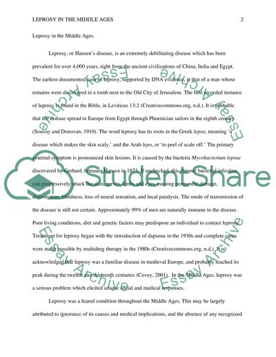 Leprosy in the Middle Ages