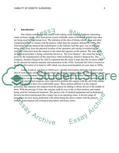 Viability of Robotic Surgeries