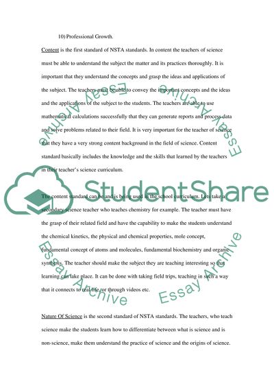 National Science Teachers Association Standards