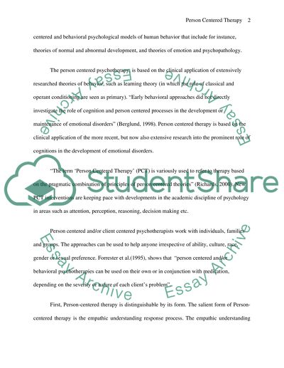 Person Centered Therapy