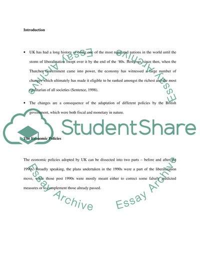 UK Economic Policies