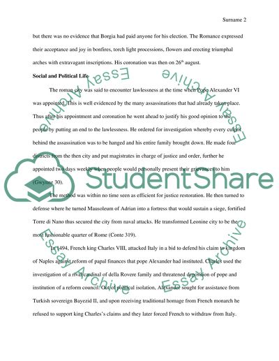 The life of Pope Alexander VI (1492-1503)