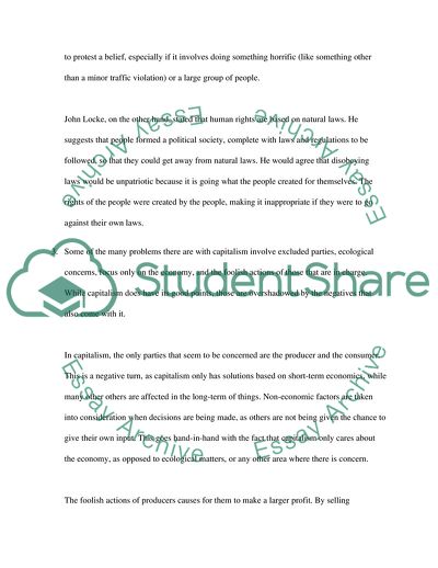 The Social Contract Theory and the Problems of Capitalism