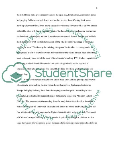 How Is Childrens Play Affected by the Television