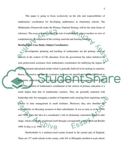 The Steps Taken under the Primary National Strategy in Education