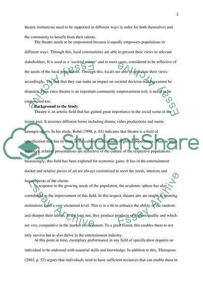 Empowerment of the Theatre