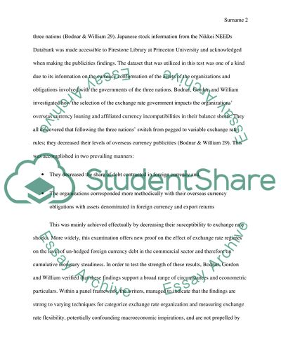 Hedge and Exchange Rate Effects