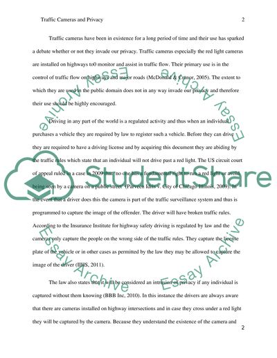 Are traffic cameras an invasion of privacy