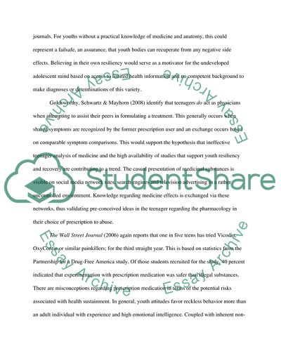 Prescription Drug Use in Teenagers