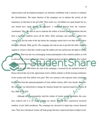 Girl Child Empowerment and Women Development Campaign in Kenya