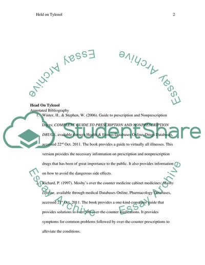 Head on Tylenol by H.Winter