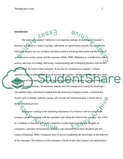 Analysis of Consumers Behavior Is an Important Strategy in Marketing