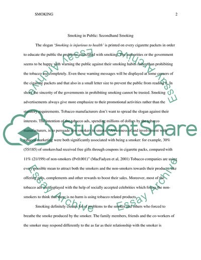 Smoking in Public - Secondhand Smoking