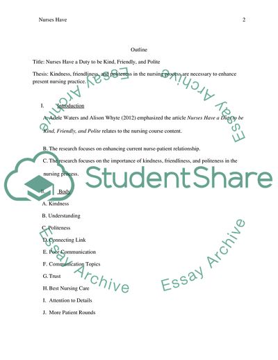 Nurses Have a Duty to be Kind, Friendly, and Polite