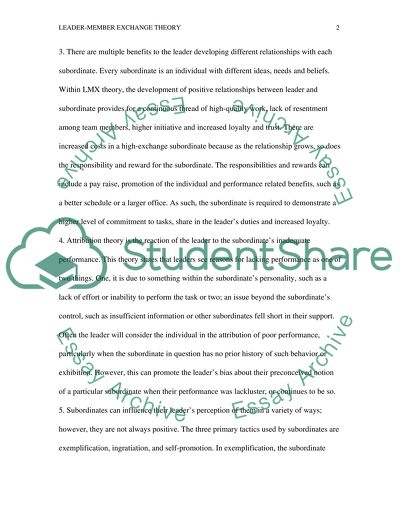 Leader Member Exchange Theory