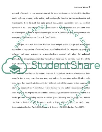 Agile versus Waterfall