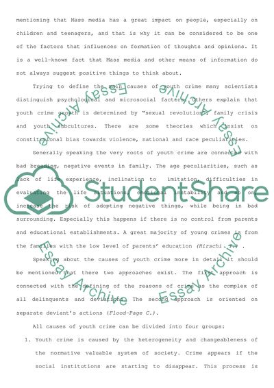 The Problem of Youth Crime