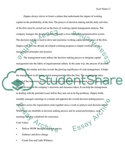 The Possible Product and Service of Zappos com