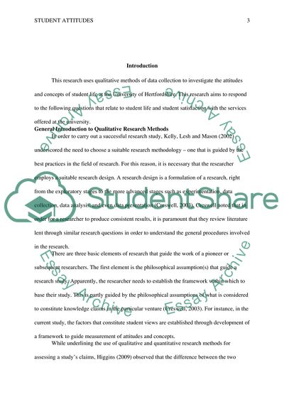 Investigating the Attitudes and Concepts of Student Life at the University of Hertfordshire